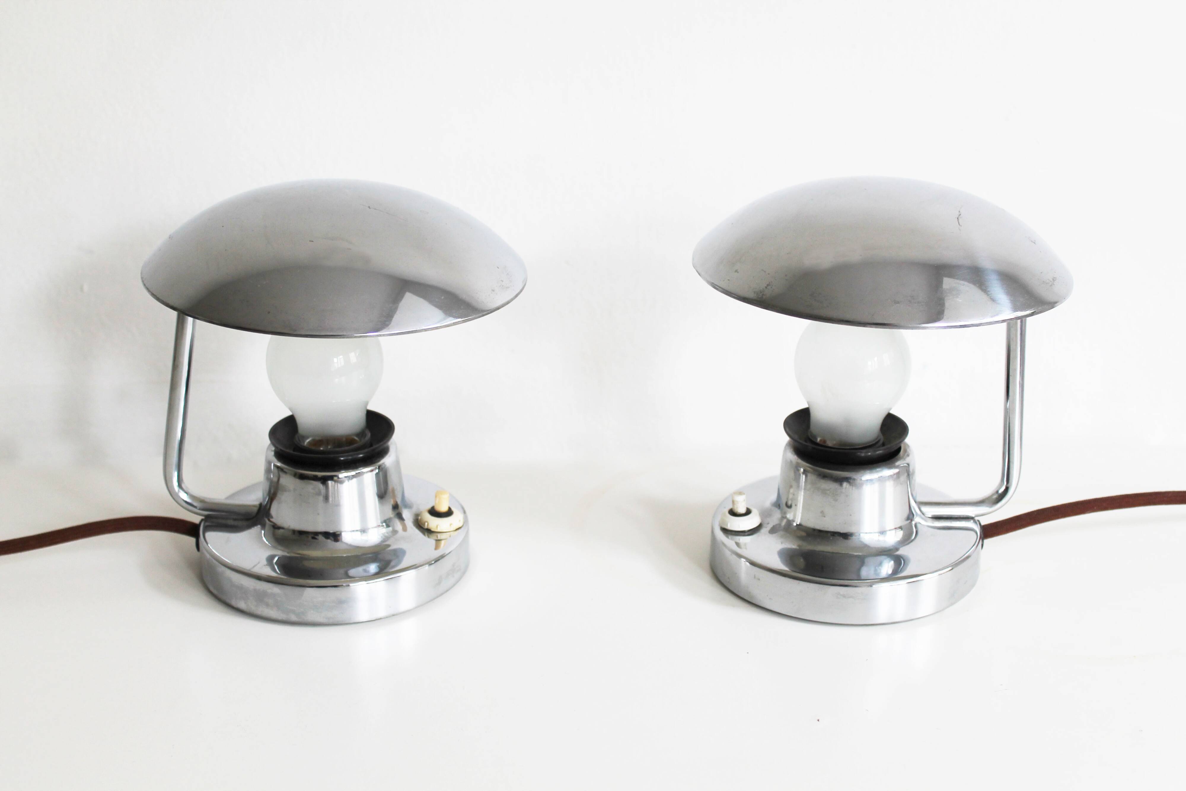 Pair of 1950's Modernist table lamps by Josef Hurka for Napako