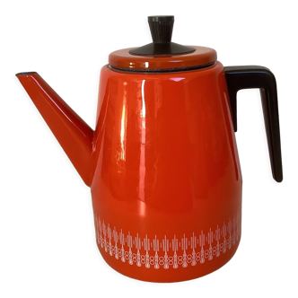 Ancienne cafetière émaillée orange