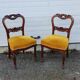 Chaises acajou et velours début XXéme