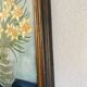 Huile sous verre, cadre en bois doré