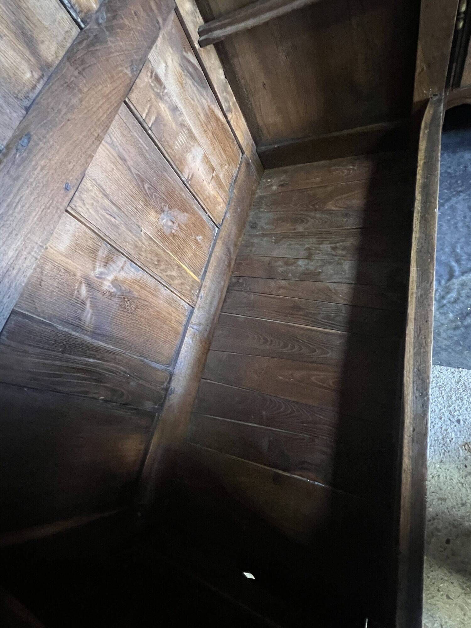 Very beautiful and old carved wooden wardrobe from the 19th century, small size, height 211 cm.
