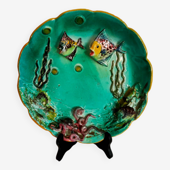 Decorative ceramic and slip plate by Vittorio ACABBO 1950-1974