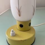 Lampe vintage en opaline et métal des années 50-60