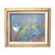 Painted still life painting has oil representing pears