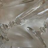 Set of 9 19th century champagne flutes with flat cut edges
