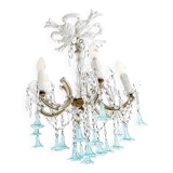 Lustre Marie-Thérèse en cristal et verre de Murano bleu
