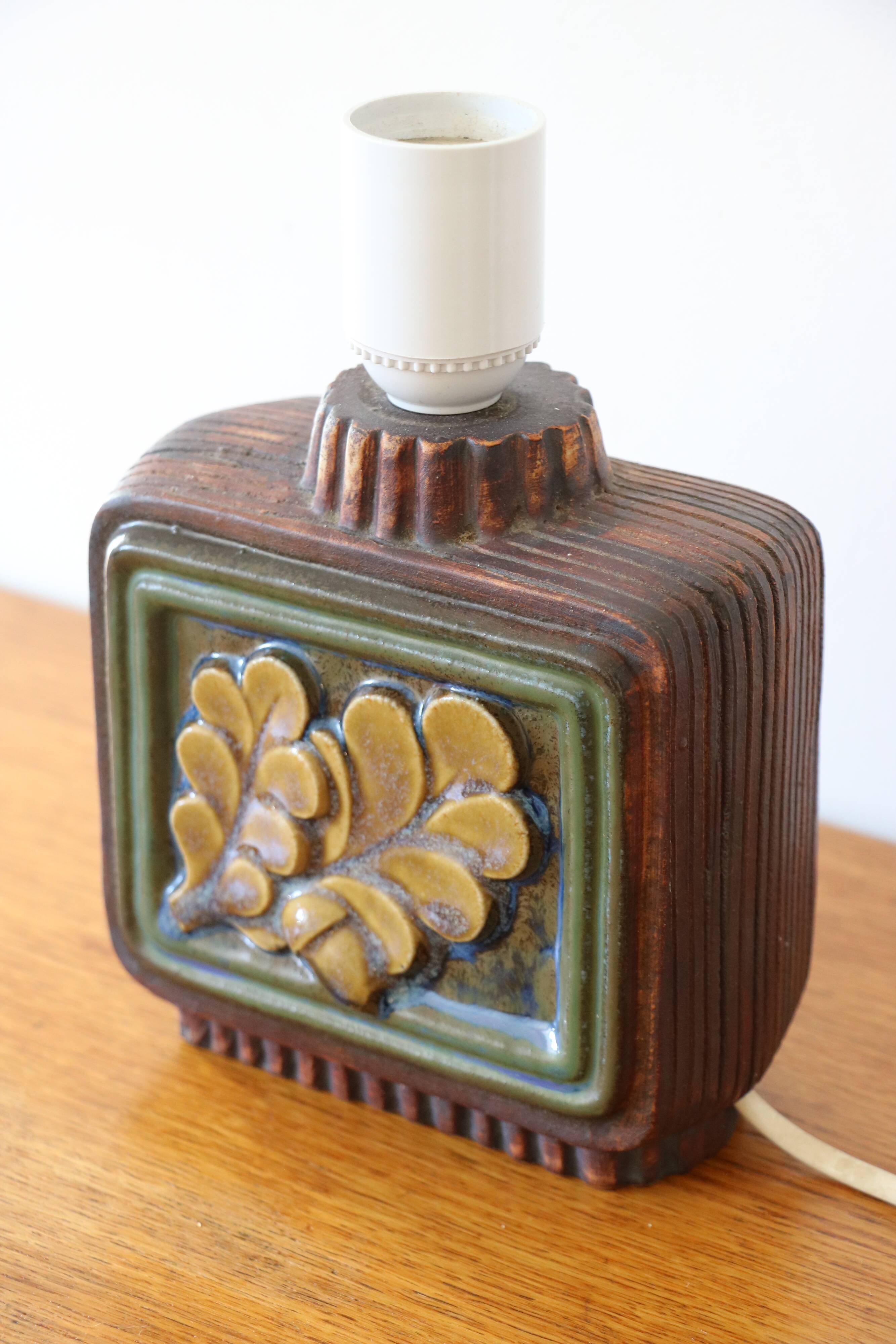 Scandinavian Ego Stengods lamp by Willi Fischer in sandstone