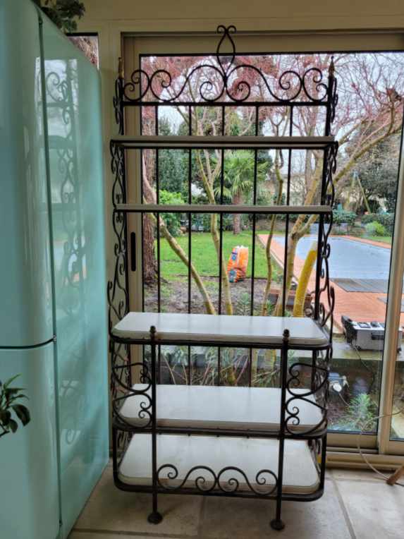 Wrought iron baker's grid.