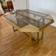 Dining table in brass and smoked glass, Italchrome