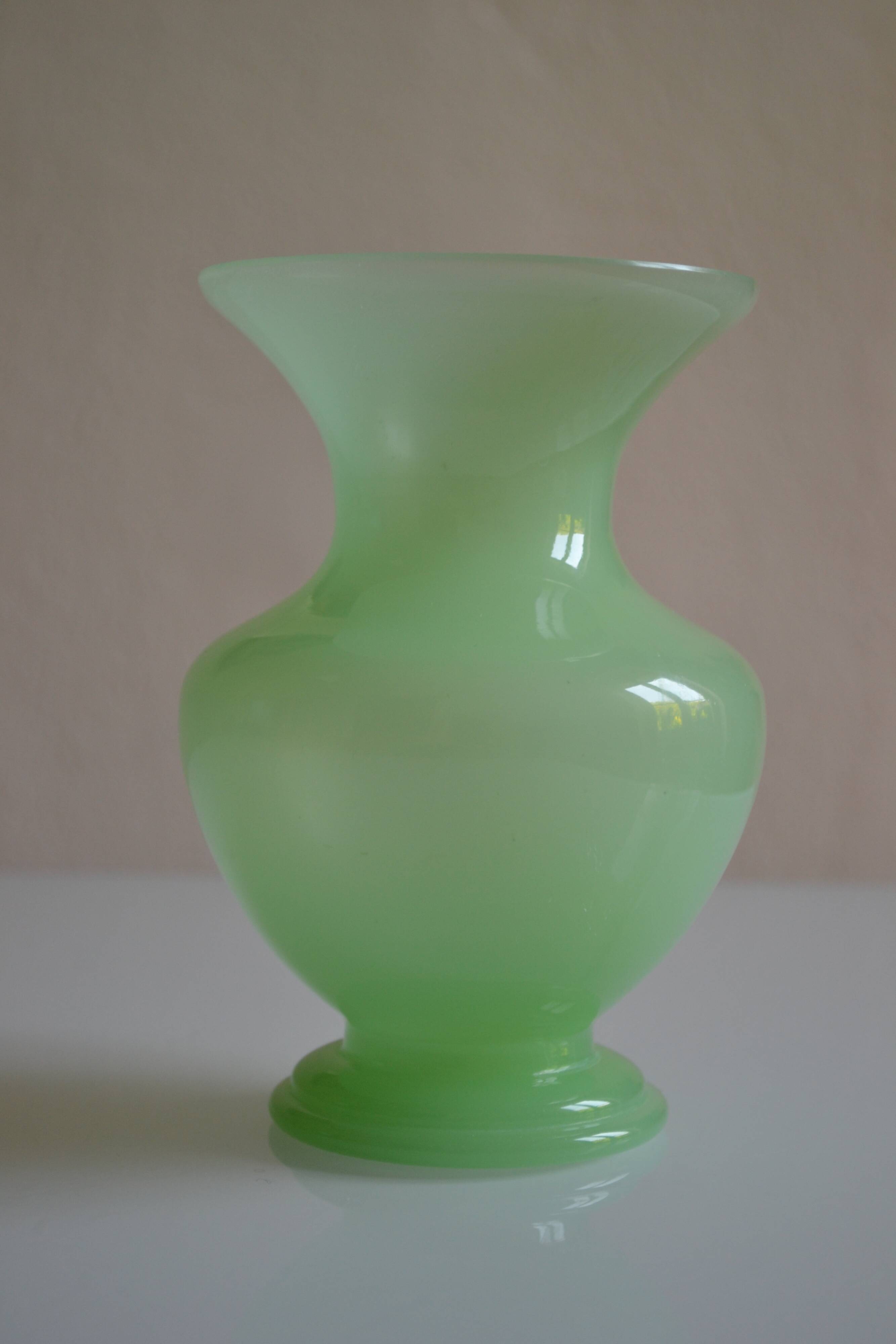 green opaline vase