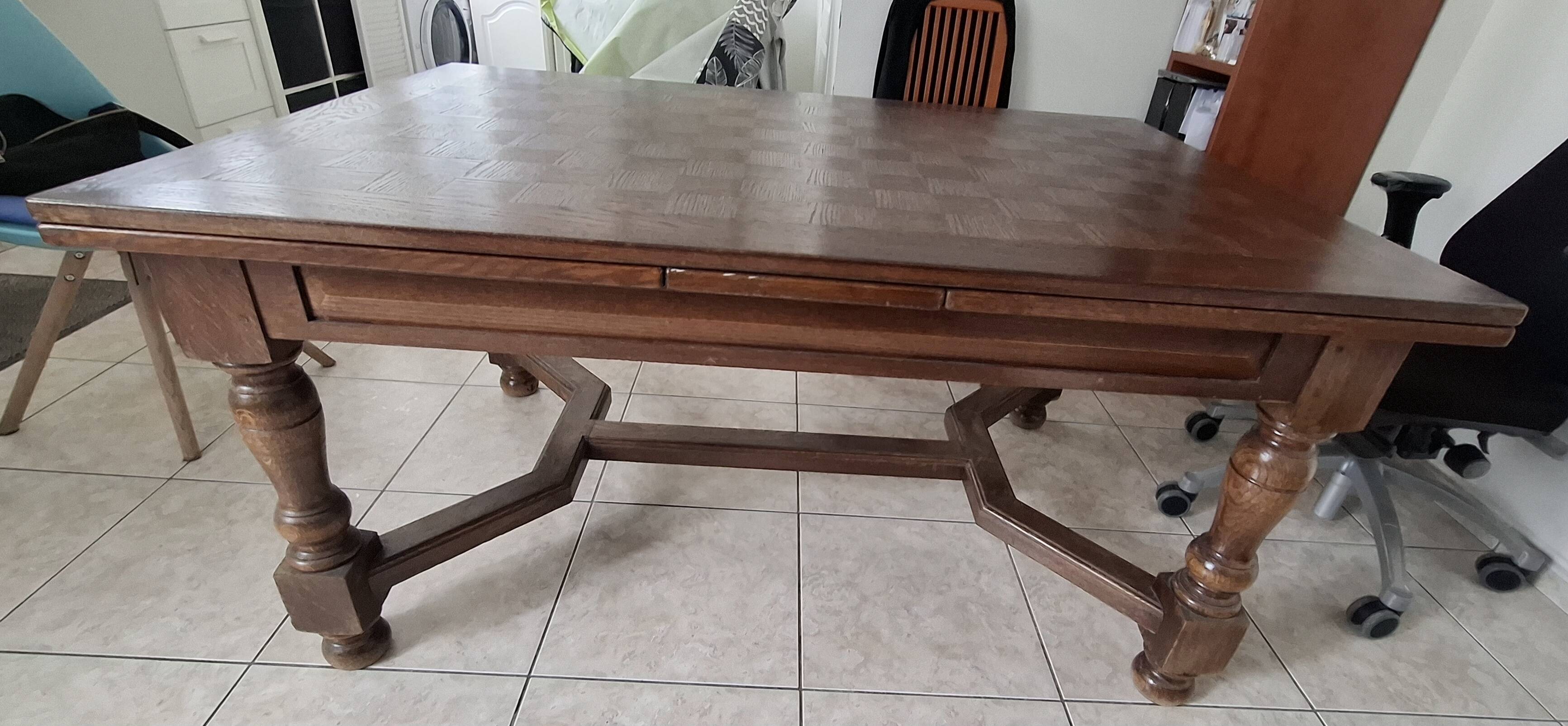 solid wood dining table the monastic with a checkerboard top