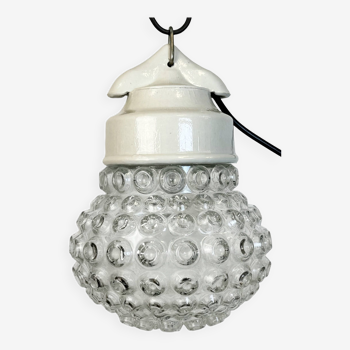 Lampe à Suspension Vintage en Porcelaine Blanche, 1970s