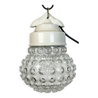 Vintage White Porcelain Pendant Light, 1970s