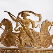 Empire tazza in fire-gilt bronze, marble and glass – France, early 19th c.