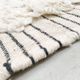 Moroccan Berber carpet beni ouarain unbleached plain with engraved pattern 300x216cm