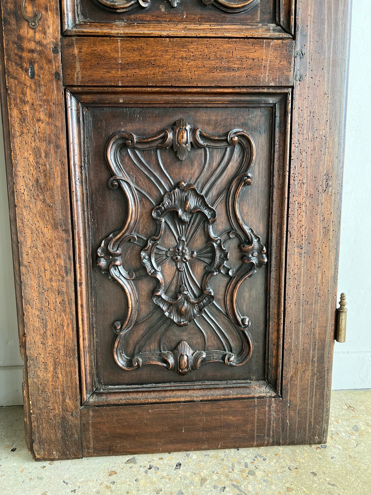 Pair of carved solid oak doors (old cabinet doors)