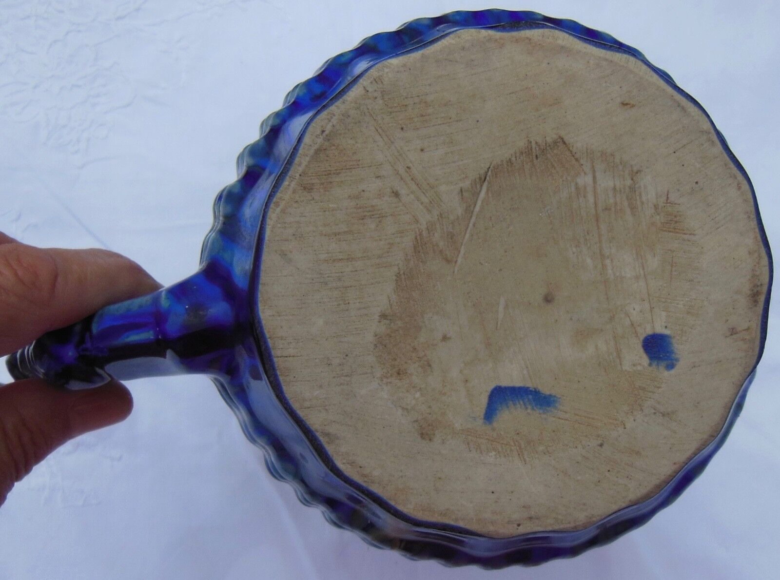 Enamelled ceramic pitcher - to identify