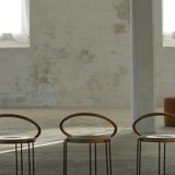 Set of 4 sculptural dining chairs "Oblado" by Børge Lindau, modern Scandinavian, 1980.