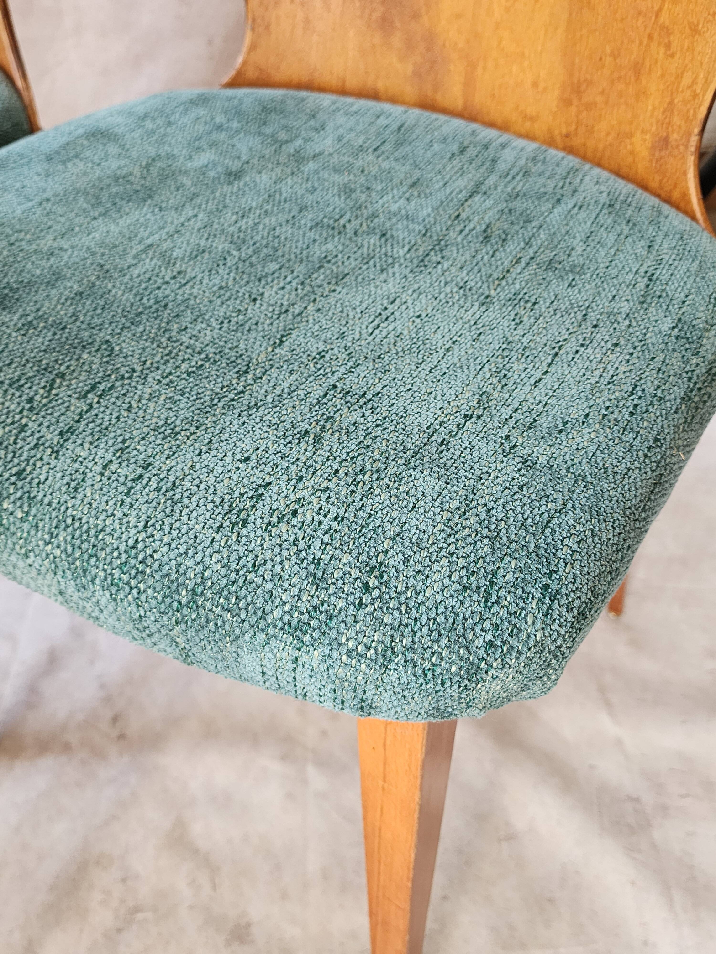 4 chaises vintage style Baumann bois et tissu