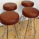 Pair of hockers, bar chairs 70s
