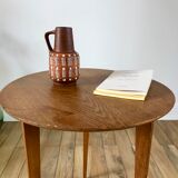 Tripod wood veneer side table 50-60s