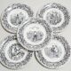 12 x earthenware plates from Creil and Montereau on the theme of harvest.