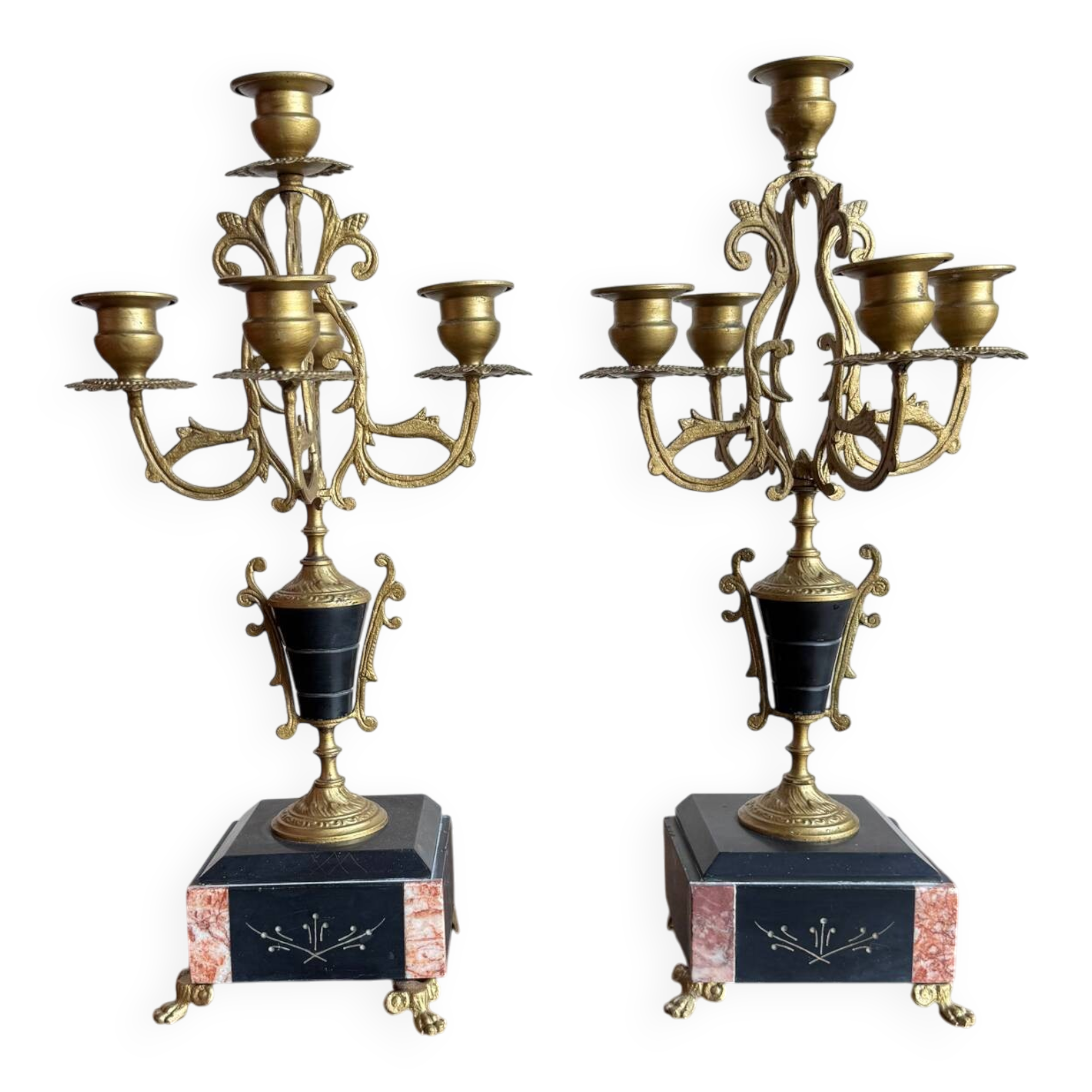 Pair of 5-light candelabra in Empire style
