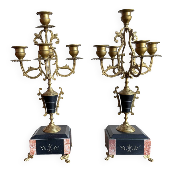 Paire de candélabres 5 feux style Empire — Beyit