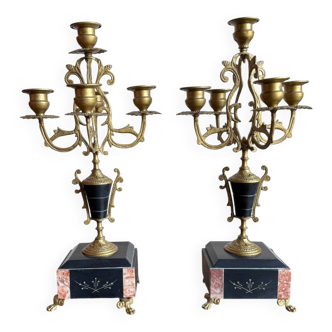 Pair of 5-light candelabra in Empire style