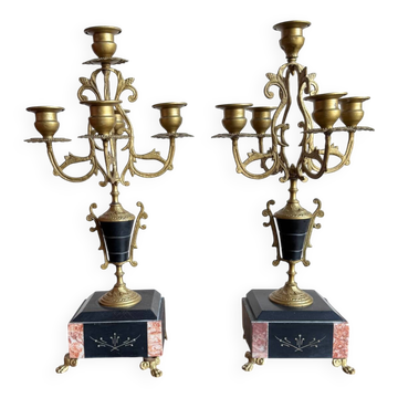 Pair of 5-light candelabra in Empire style