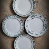 Set of 4 mismatched green plates