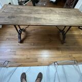 Wooden and iron bistro table