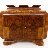 Art Deco walnut chest of drawers, Poland, circa 1930.