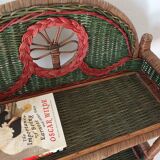 Vintage wicker wall shelf