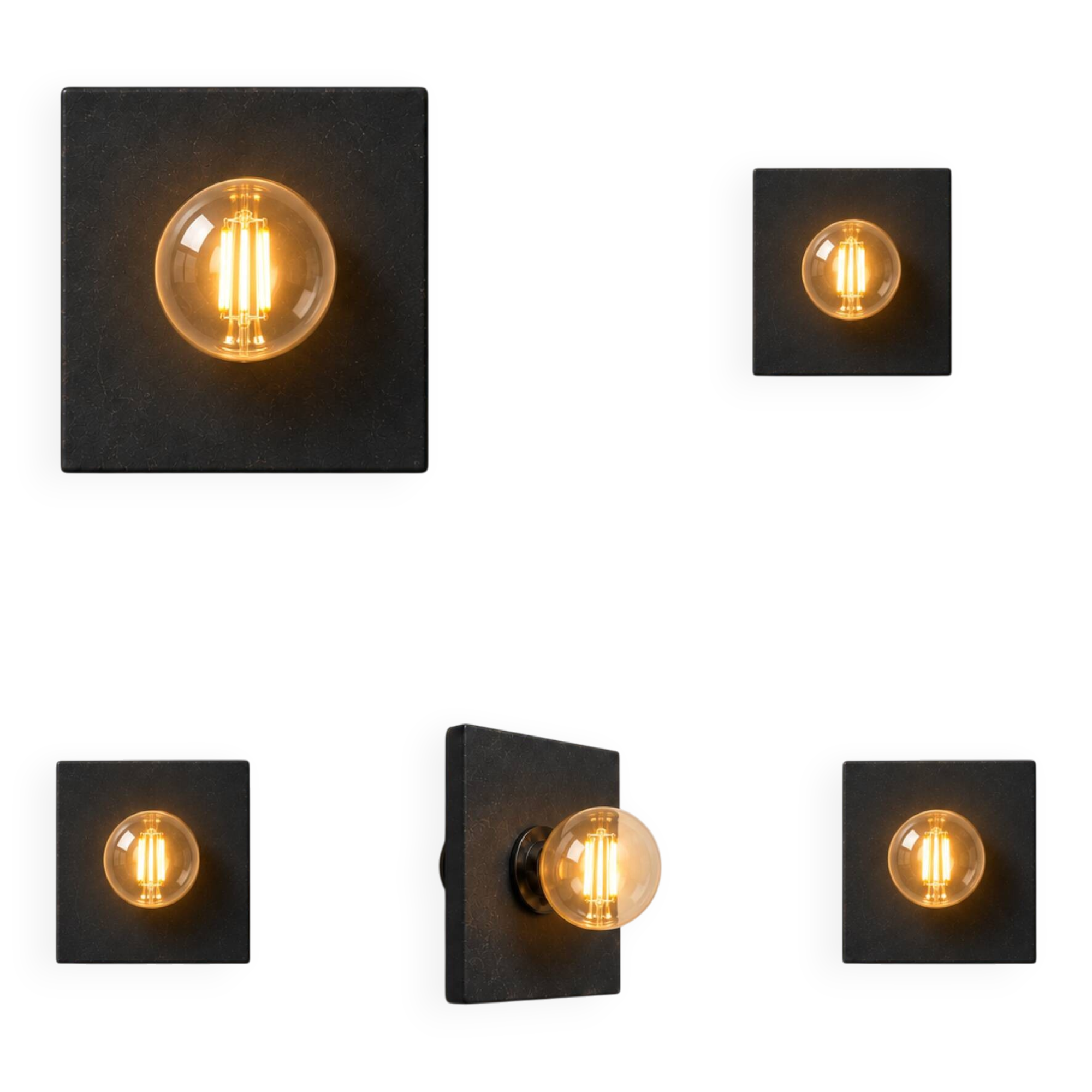 Black cement tile wall light