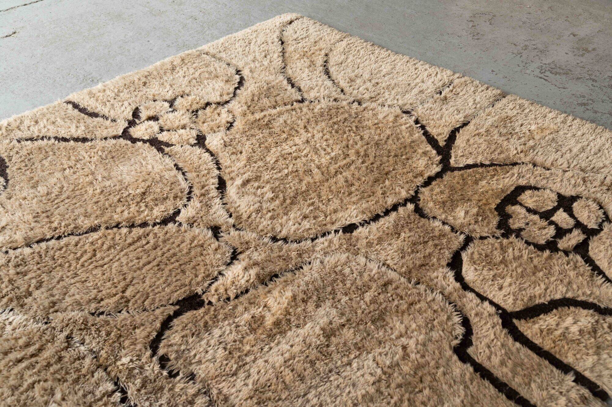 Tapis en laine réalisé par Ewald Kröner pour le château de Hackhausen, Allemagne, années 1970.