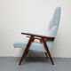 1950s highjack armchair light blue, completly restored