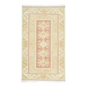 1970s Vintage Turkish Oushak Handmade Wool Cotton Beige Area Rug 153x260