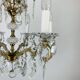 Palme & Walter chandelier, crystal and brass pendants, 1970s