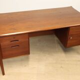 Vintage desk by Wilhelm Renz in double-sided teak, 1960s