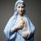 Grande Sainte Vierge au Sacré Coeur en biscuit polychrome ancienne