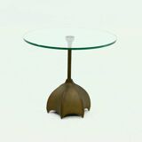 Bronze and Glass Side Table by Jan Des Bouvries for Quasar Holland 1990s