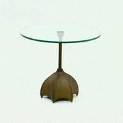 Bronze and Glass Side Table by Jan Des Bouvries for Quasar Holland 1990s