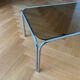 Table basse tubulaire en chrome et verre, années 70