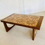 Table basse danoise en teck et céramique, années 1960