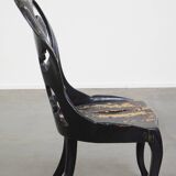 Chaise décorative en nacre de style chinoiserie anglaise du XIXe siècle