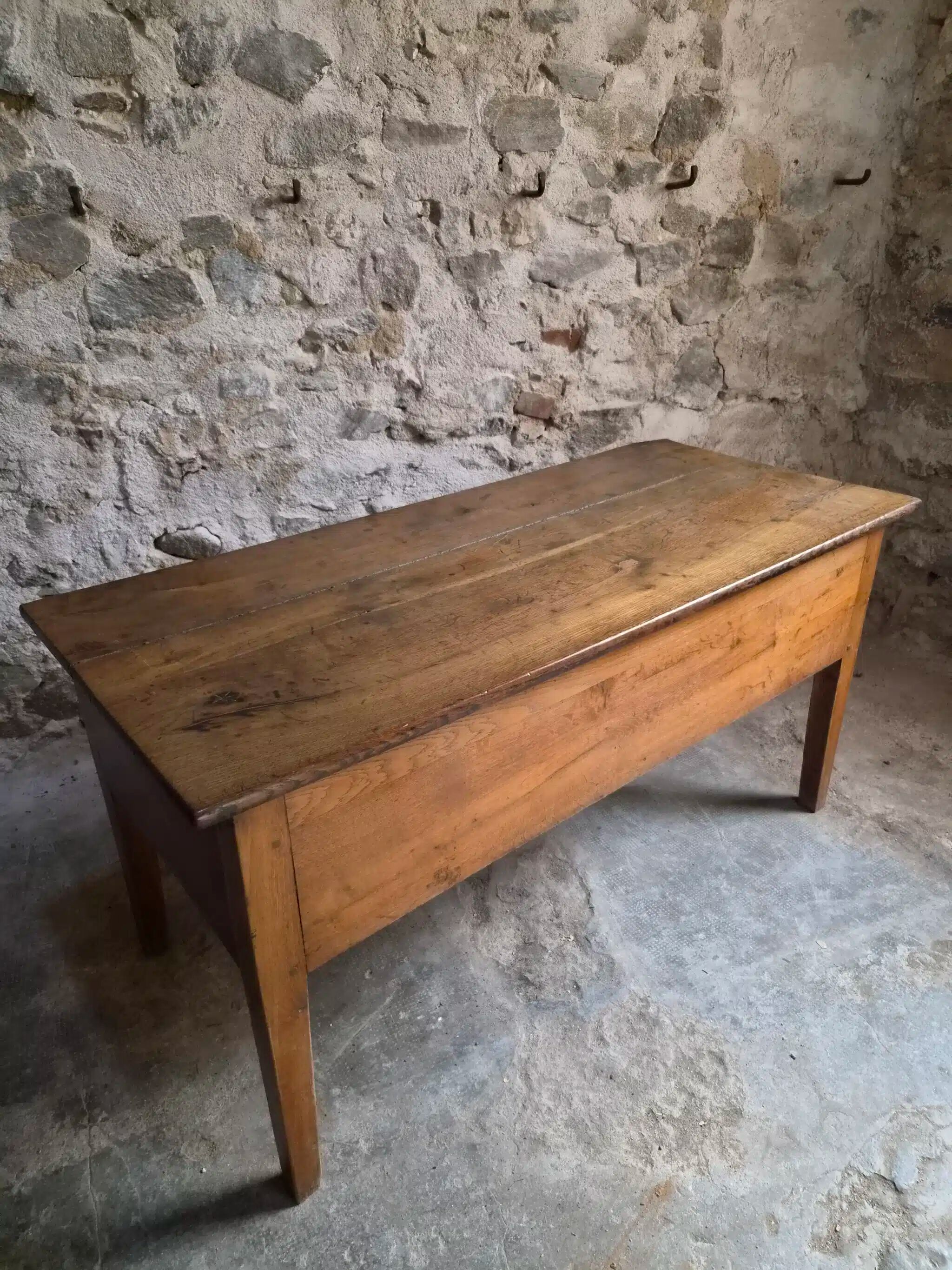 Antique oak flour chest from France, 19th century.