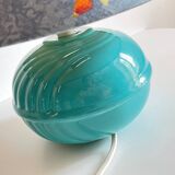 Lampe boule en céramique bleue vintage