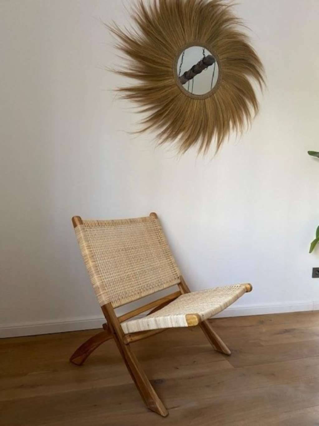 Siège / fauteuil / fauteuil pliant rétro en osier