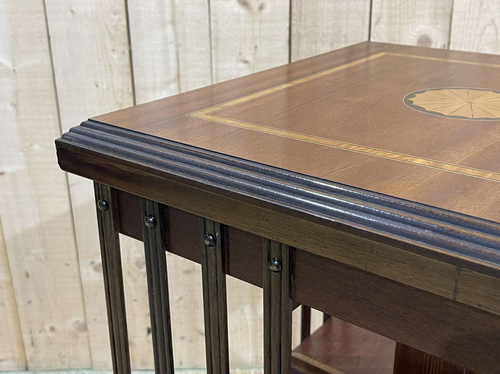 Mahogany revolving bookcase from the 1950s